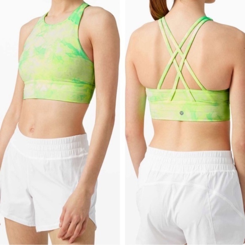 Lululemon Energy Bra‎ High Neck Long Line Shibori Size 6